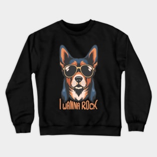 Rock n Roll Dog Crewneck Sweatshirt